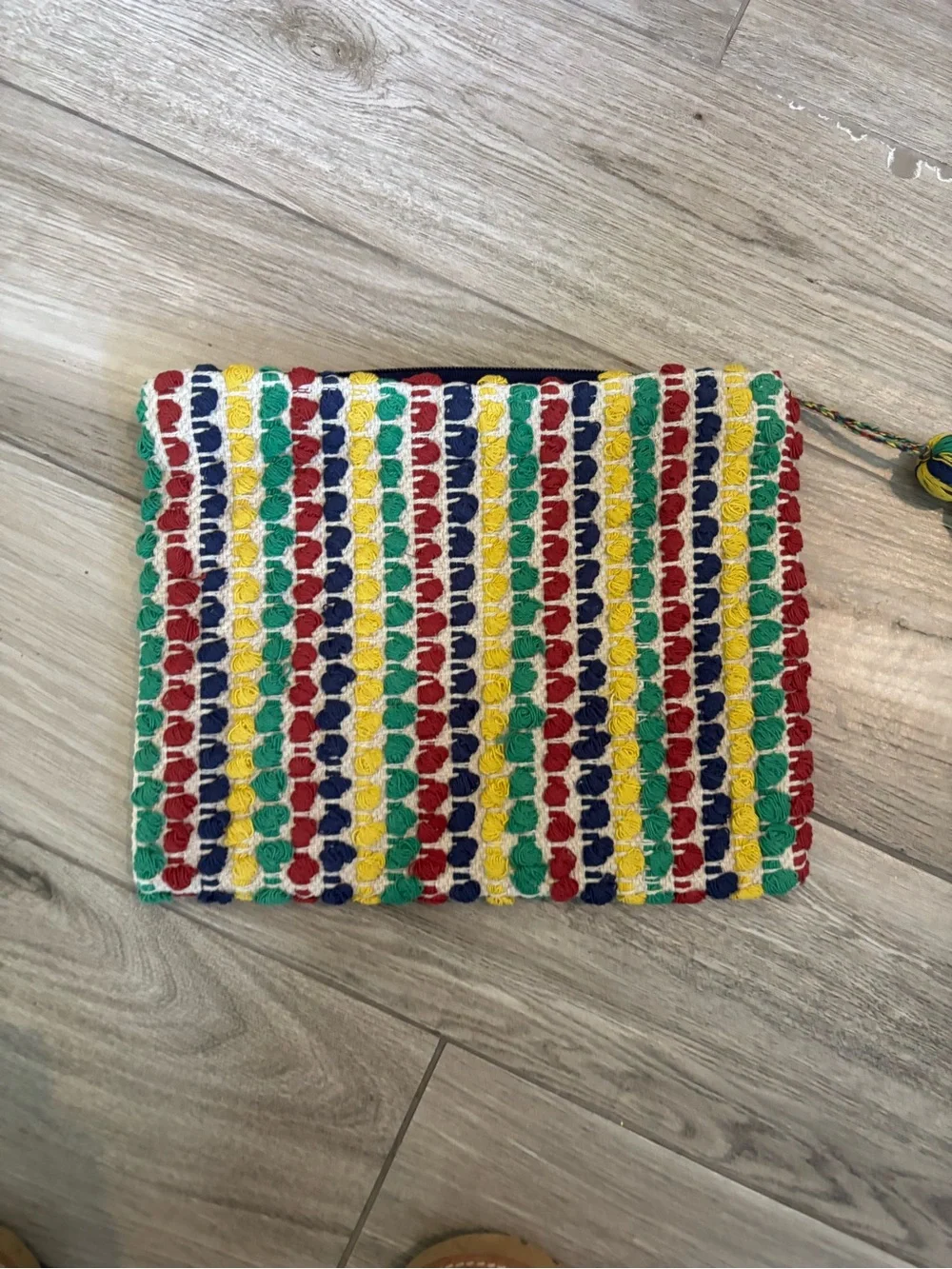 Handwoven Multicolor Tassel Clutch - Women Accessories